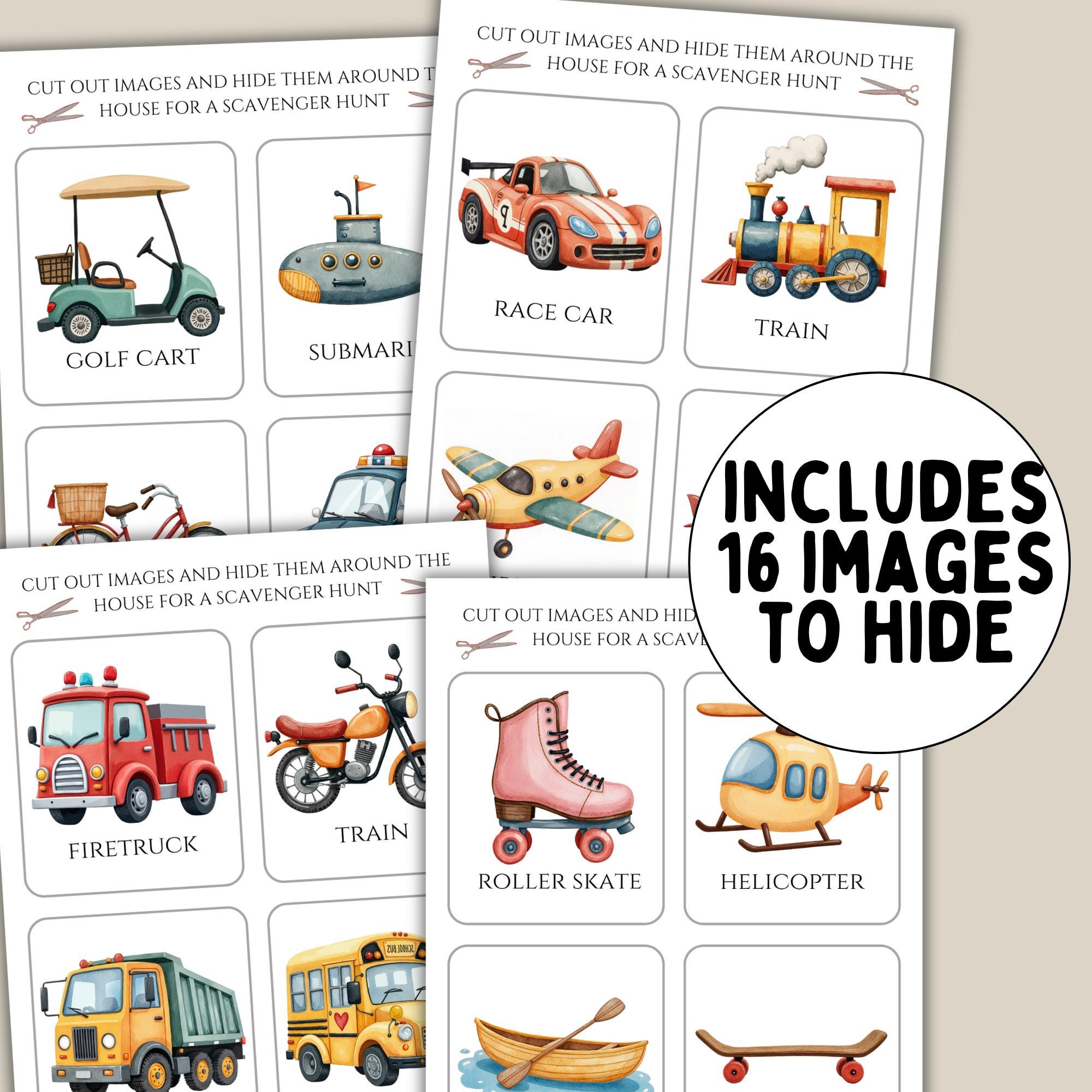 Transportation Scavenger Hunt Game Printable, Engaging Travel Adventure ...
