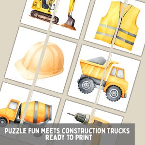 Kinder Konstruktionspuzzle, digitale Druckvorlagen, praktisches STEM-Gebäudespiel für Kinder, perfektes Partygeschenk, Feinmotorikaktivität