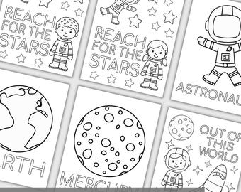 Space Coloring Pages For Kids and Adults, Detailed Outer Space Designs for Creativity and Stress Relief, Unique Space Gift, Planets Activity
