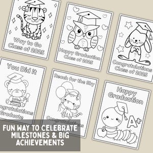 Graduation Coloring Pages, Beautiful Illustrations for Relaxation & Celebration, Thoughtful Gift for New Graduates or Students