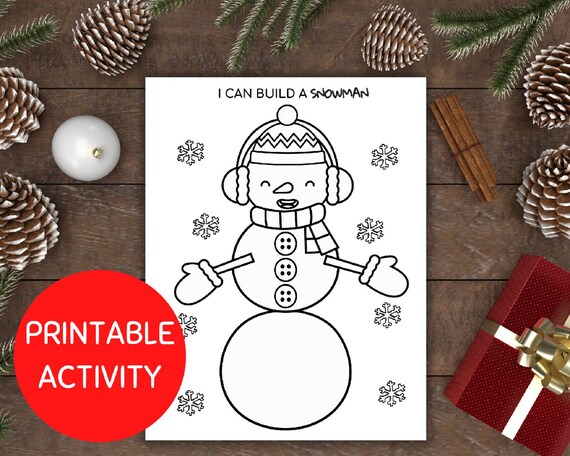 Build a Snowman Printable Snowman Coloring Sheet Busy Book | Etsy