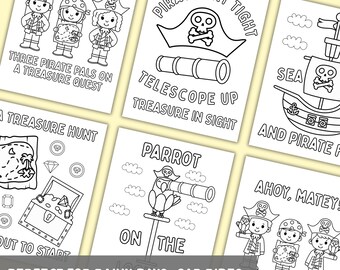 Pirate Coloring Pages for Kids Printable, Pirate Activity Sheets for Parties, Rainy Days, or Homeschool, Instant Download, Birthday Activity