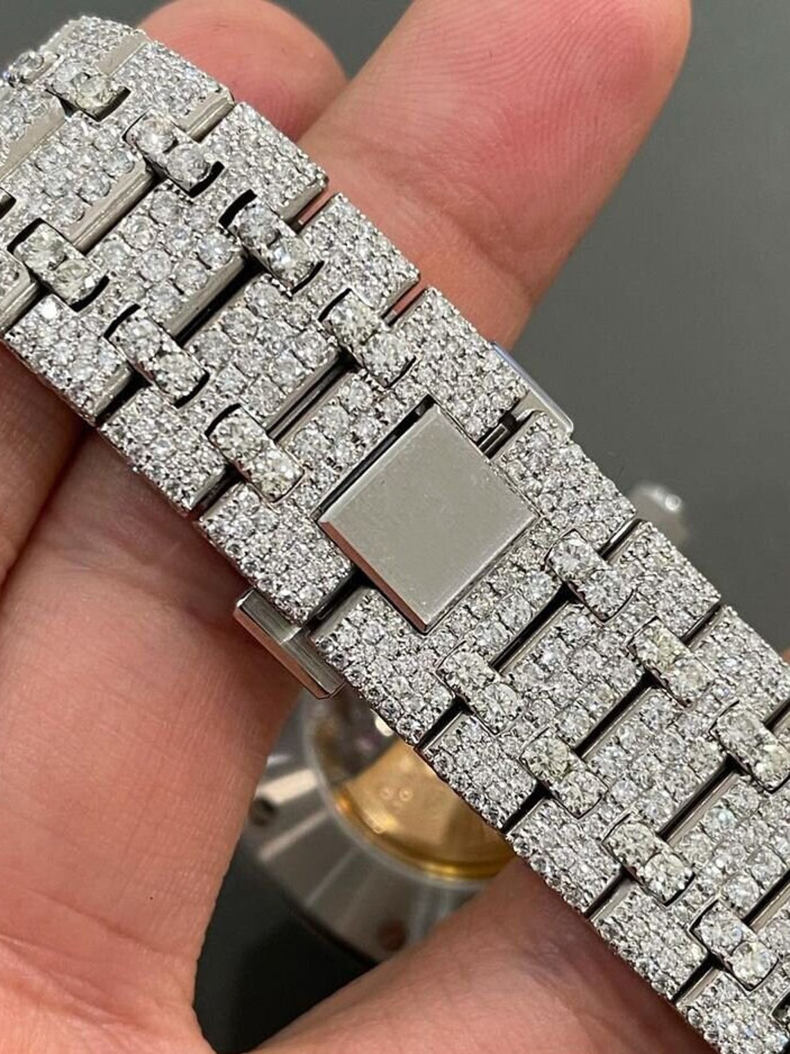 Icedout watch Bust down watch VVS/DEF Moissanite stone Etsy