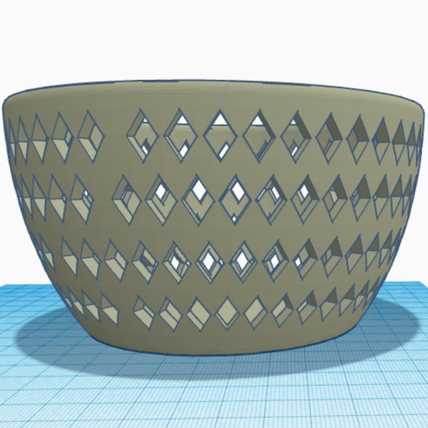 Diamond yarn bowl STL FILE