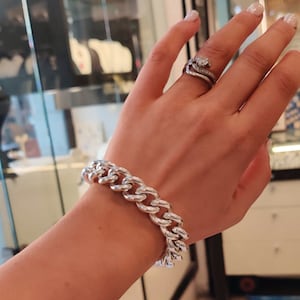 Chunky Silver Bracelet | Heavy Bracelet | Chunky Chain | Sterling Silver | Wide Bracelet | Toggle Bracelet | Statement Bracelet