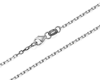 14k witgouden ketting 1.7mm, witgouden anker link ketting, solide 14k gouden ketting, witgouden ketting ketting, massief gouden ketting, anker ketting