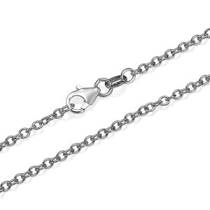 14k White Gold Rolo Link Chain 2.3mm, Solid 14k Gold Round Link Chain, White Gold Pendant Chain, Thick Necklace Chain, Made in Israel