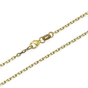 Solid 14k Gold Chain 1.7mm, 14k Yellow Gold Anchor Link Chain, Solid Gold Chain, 14k Gold Chain Necklace, Lobster Clasp, Made in Italy