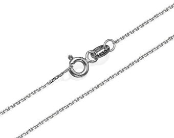 14k witgouden ketting 1.1mm, 14K witgouden anker link ketting, klassieke witgouden ketting, duurzame ketting ketting, witgouden hanger ketting