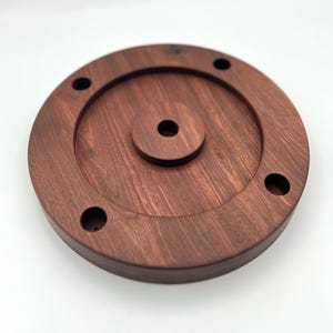 Wooden Christmas Advent Candle Holder: Walnut or Cherry Wood Wreath, 5 Holes