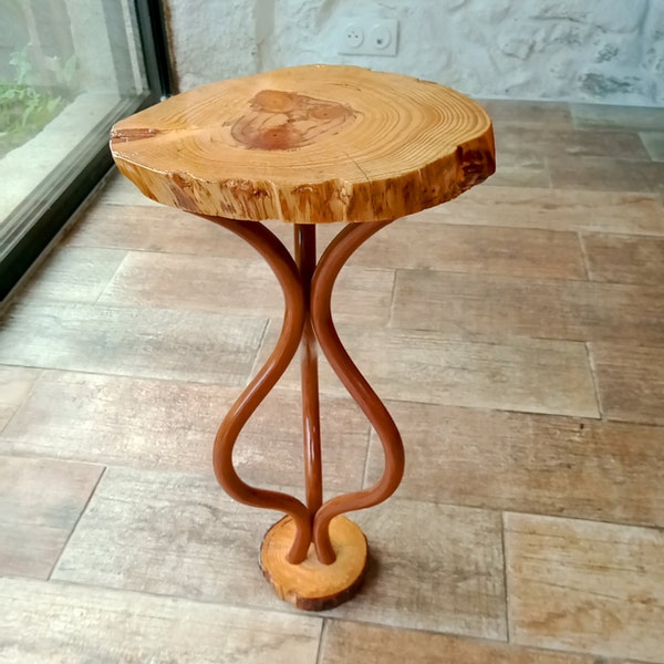 Tabouret pour Plante Design, Tabouret Bois Unique