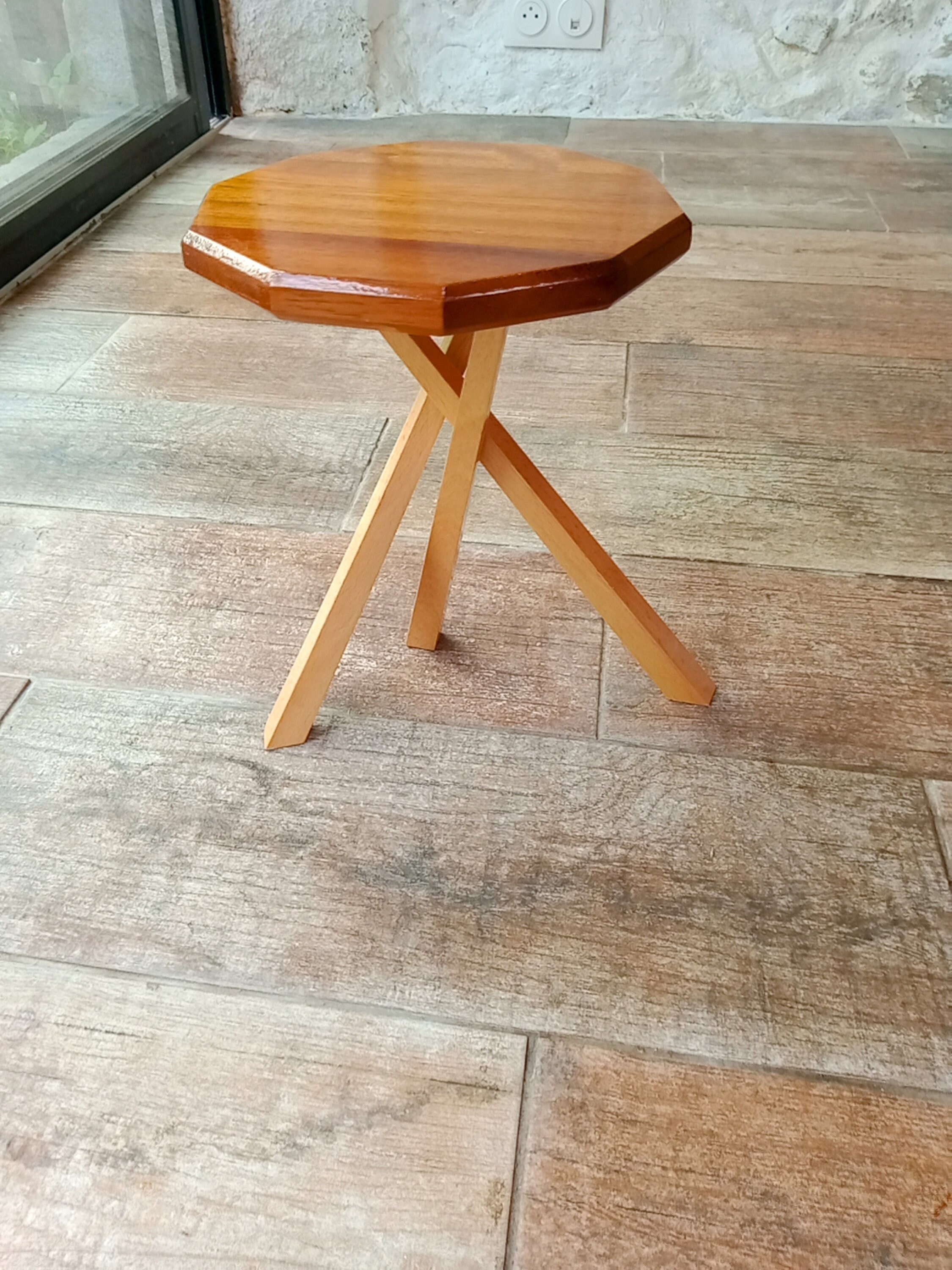 Tabouret Pour Plante, Tabouret Bois Original et Elegant