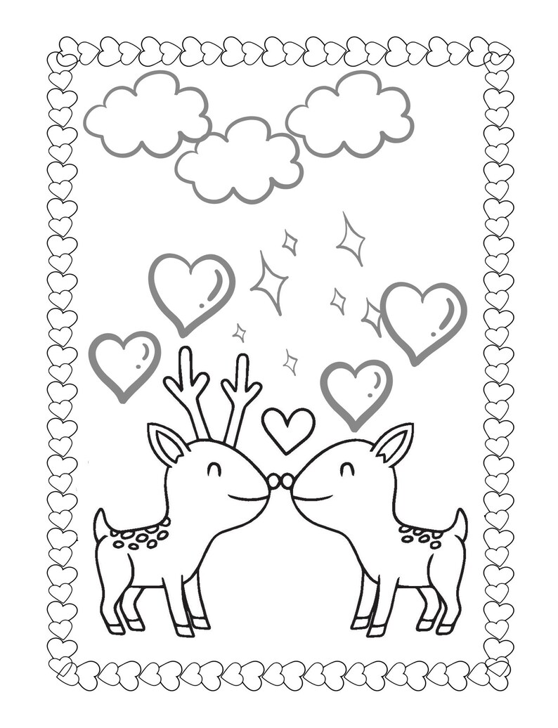 Libro para colorear de San Valentín para niños de 3 a 5 años, adorables ...