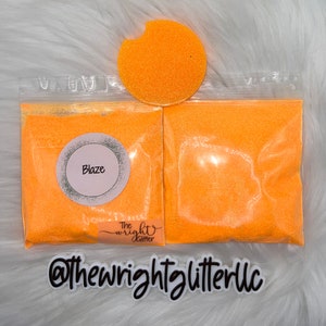 Bright Orange Glitter, Solvent UV Resistant Poly, Very Fine .008, Fine  .015, Chunky .025, Professional Bulk Glitter, 1 lb / 454g Package