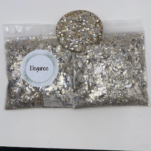 Elegance, Chunky Glitter, Gold Glitter, Silver Glitter, Tumbler Glitter, Snowglobe Glitter, Resin Glitter, Craft Glitter