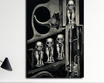 Birth Machine H.R Giger Canvas Wall Art, Ready to Hang or Roll