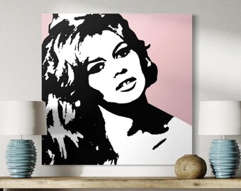Brigitte Bardot Różowy Pop Art Wydruk na Płótnie