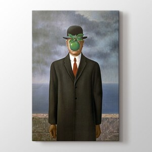 The Son of Man by Rene Magritte Surrealism - Office, Room Decoration - Gallery Wrap - Magritte Painting - Ready to Hang - Various Sizes