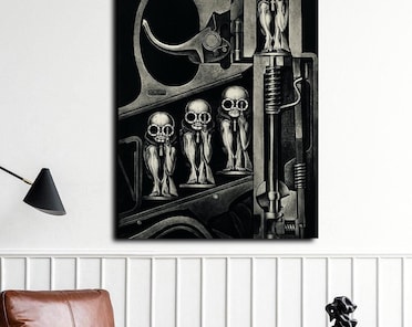 Birth Machine H.R Giger Canvas Wall Art, Ready to Hang or Roll