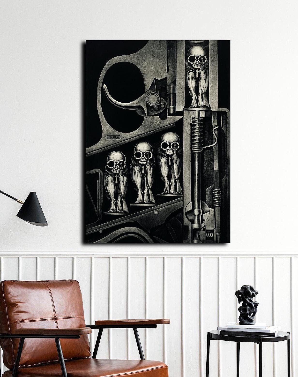 Birth Machine H.R Giger Canvas Wall Art, Ready to Hang or Roll