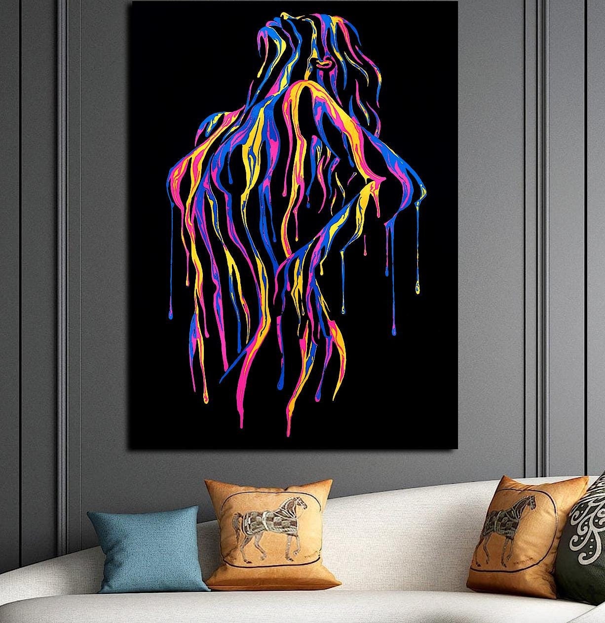 女性ボディペイントキャンバスプリント - ストリートアート