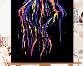 キャンバスプリントア－ト　裸婦 Amazon.co.jp: 女性水彩抽象絵画ヌードアート女性エロティカ壁