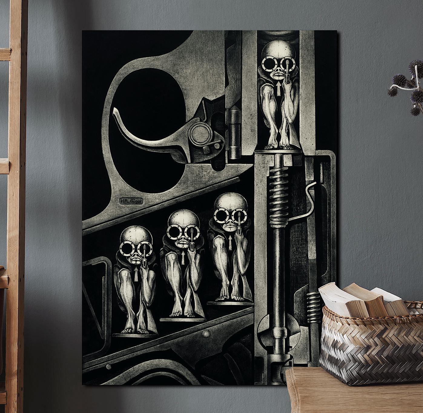 Birth Machine H.R Giger Canvas Wall Art, Ready to Hang or Roll