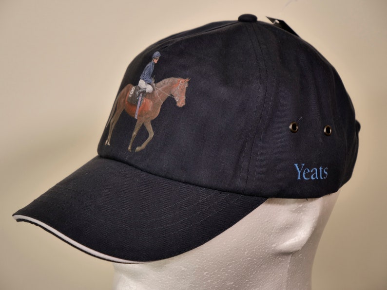 Striking Yeats Horse Racing Hat Beautiful Navy Horse Cap With a