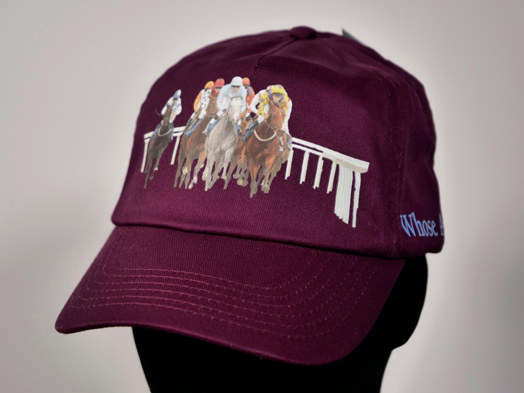 Handsome Horse Racing Hat Beautiful Burgundy Horse Cap With a Etsy