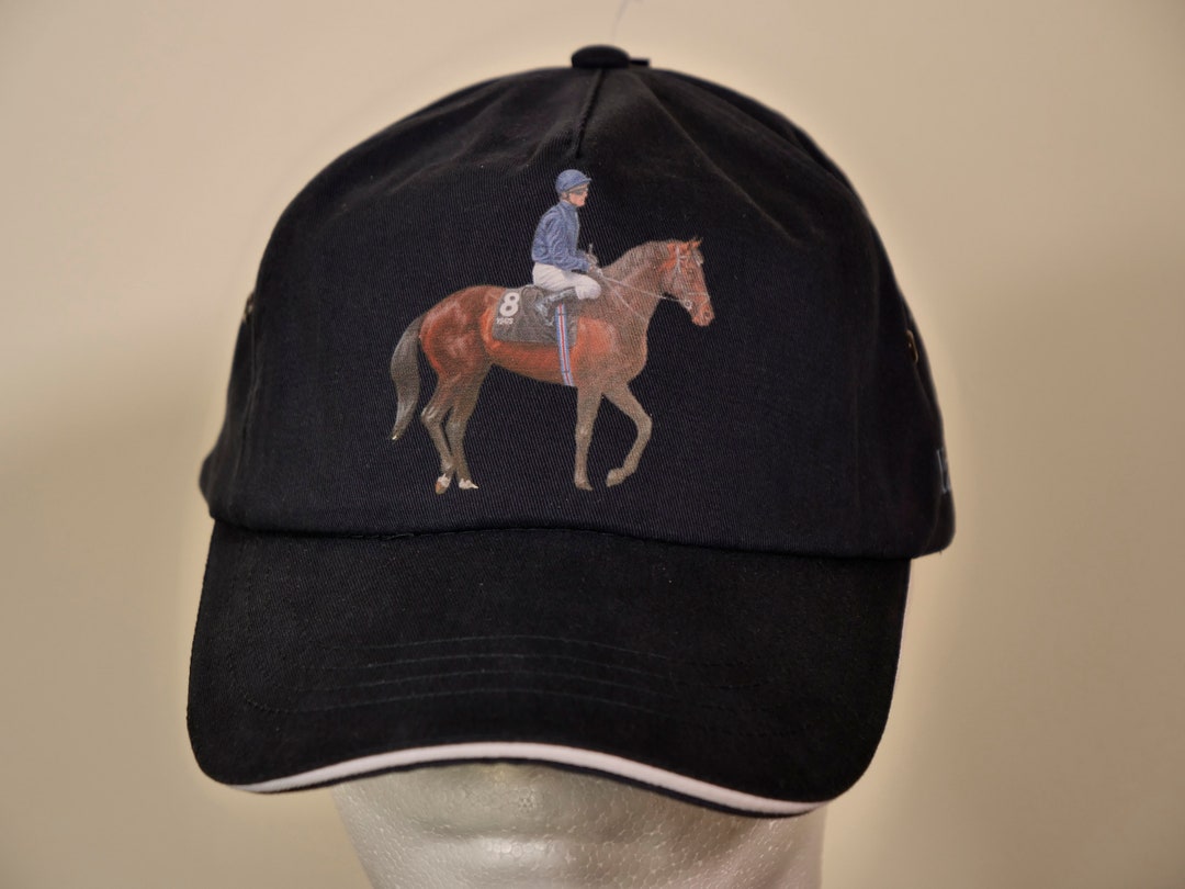Striking Yeats Horse Racing Hat Beautiful Navy Horse Cap With a