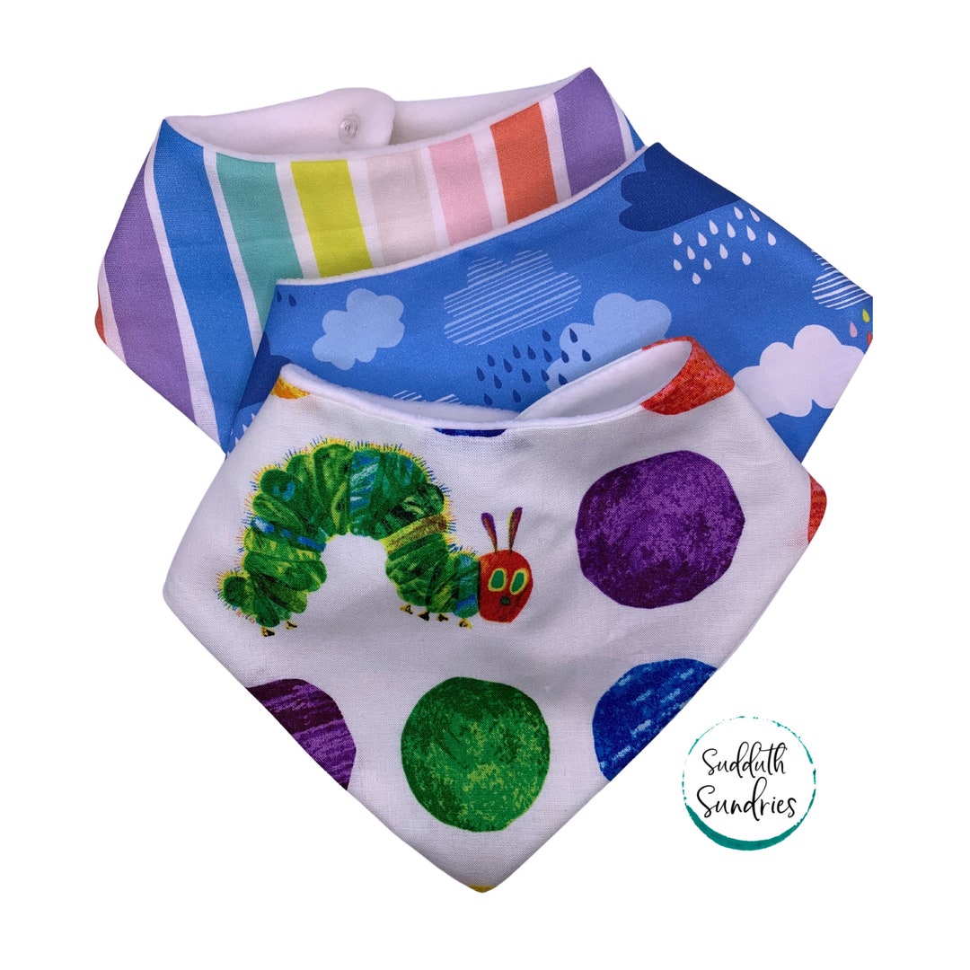Very Hungry Caterpillar, Baby Bandana Bib, Baby Bib, Cotton, Gift for