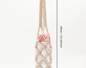 Portabotellas de macramé para estudiantes, oficina.