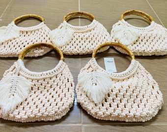 Macrame bag - Handmade women's bag for traveling in boho chic, vintage style