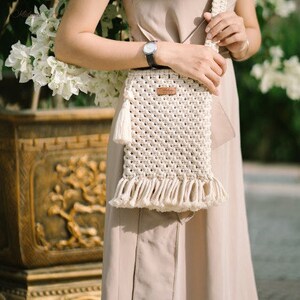 Macrame crossbody bag boho chic, vintage