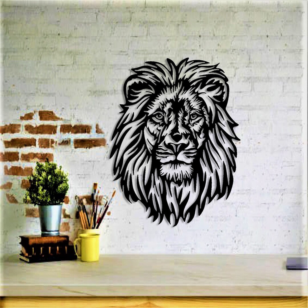 Lion Head Wall Decor, Unique Wall Art, Home Wall Decor, Wall Hanging