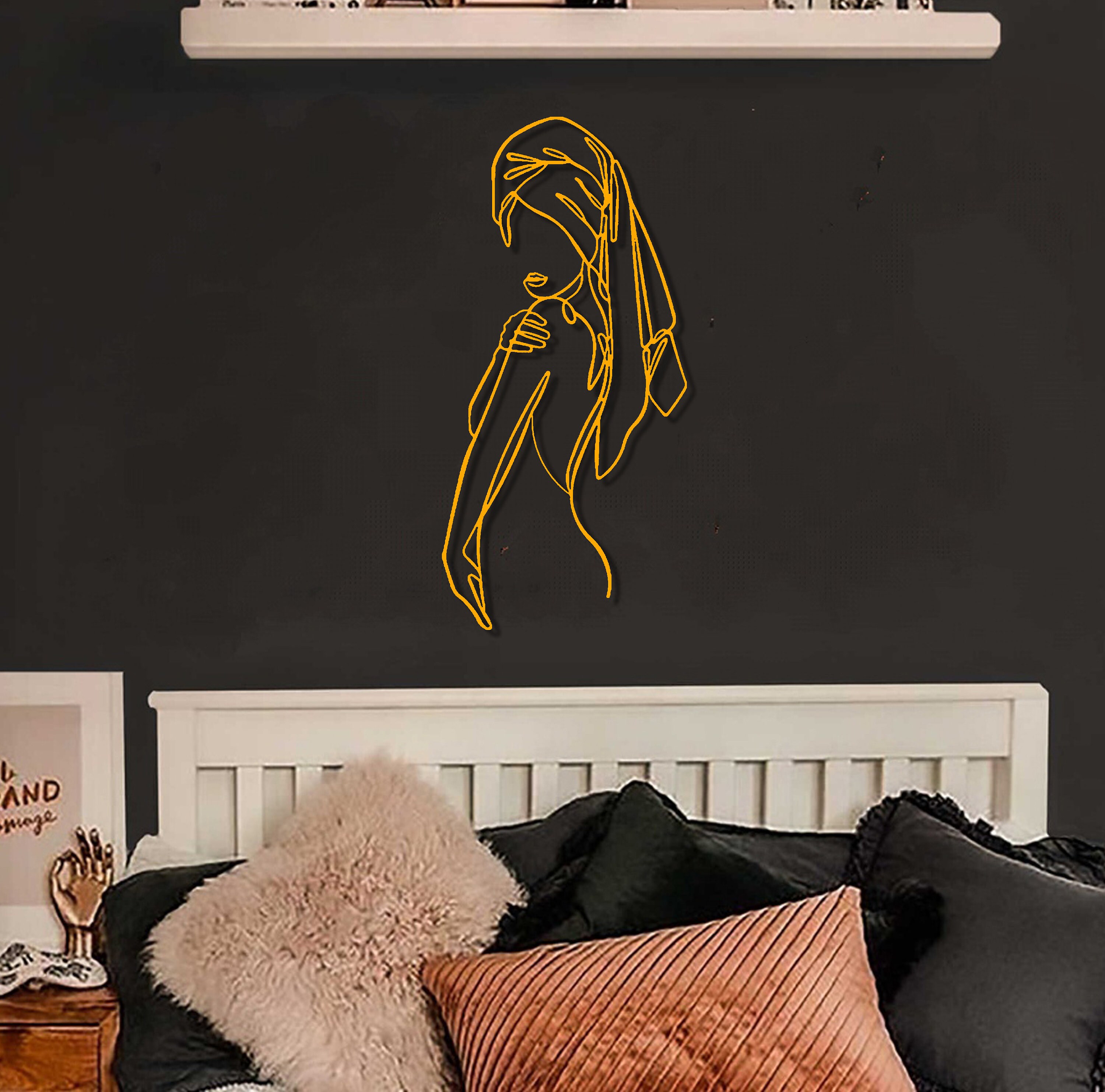 Woman Metal Wall Art Bathroom Wall Decor Bedroom Wall Decor Etsy UK