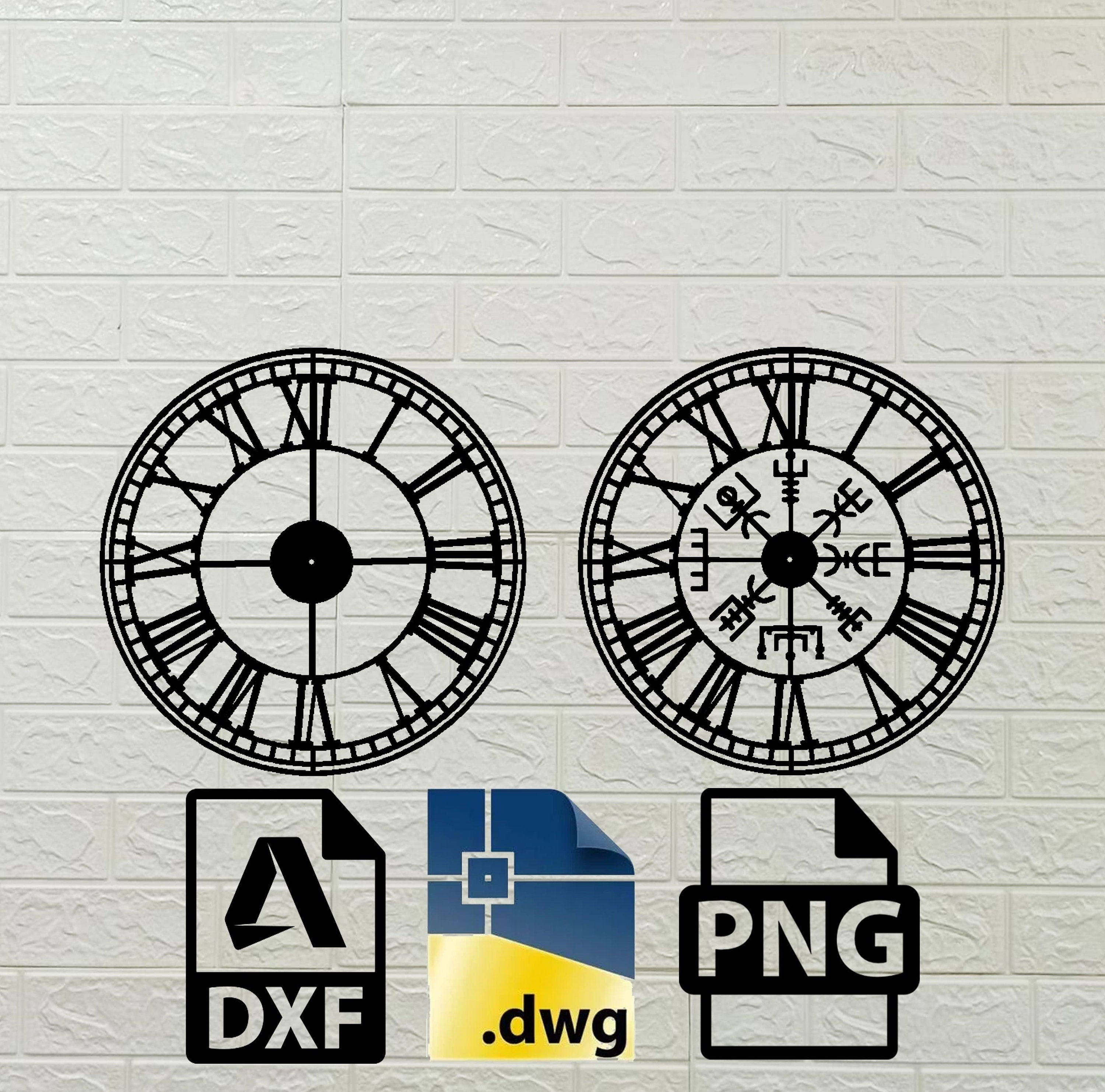 Dxf Dwg Clock Dxf Clock Dwg Laser Cut Dxf Laser Cut Dwg Etsy