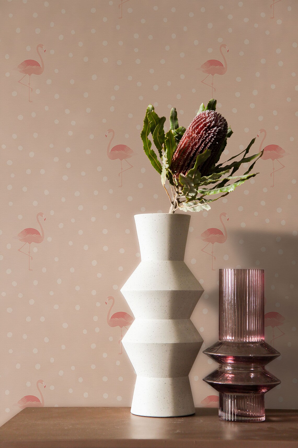 Pink Flamingo Peel and Stick Wallpaper Removable Wallpaper Etsy