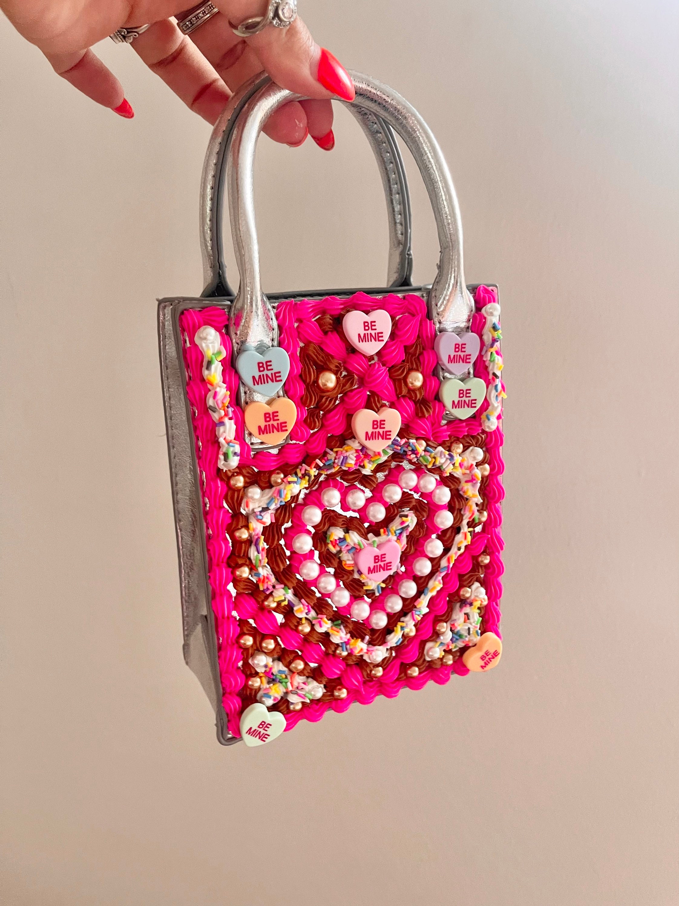 Fake Cake Purse Bag ~ Pink, White & Choc ~ With Sprinkles and
