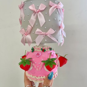 Fake Cake Lamp - Pink ~ Strawberries