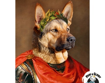 The Roman Emperor Pet Portraits | Pet Portraits | Regal Dog Portrait | Funny Pet Lover Gift Day | Custom Dog Art | Cat portrait | Dog Art