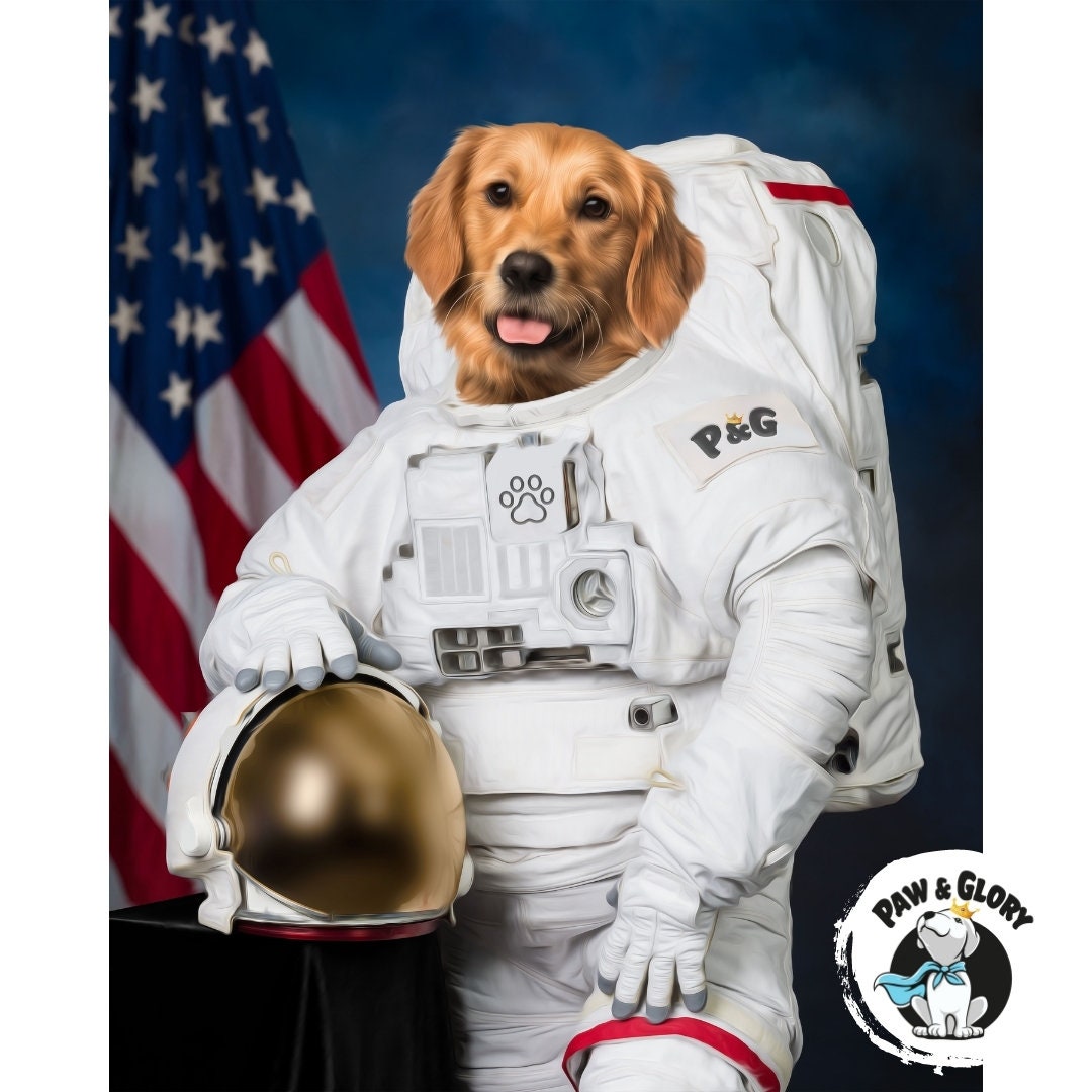 The Astronaut Pet Portrait Astronaut Dog Space Pet Portrait Custom Astronaut  Pet Portraits Funny Gift Unique Gift Pet Portraits - Etsy