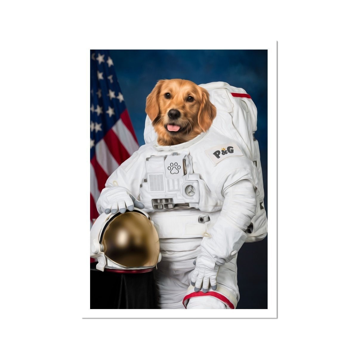 The Astronaut Pet Portrait Astronaut Dog Space Pet Portrait Custom