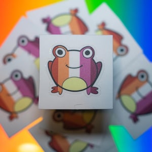 Lesbian Pride Frog Sticker