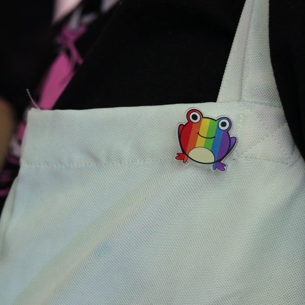 Rainbow Flag Pride Frog Pin