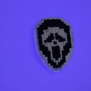 Ghost face Cross Stitch Pin