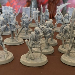 Skeleton Horde Miniatures for D&D tabletop | Undead Army with Spears, Swords, Axes, and Hallberts