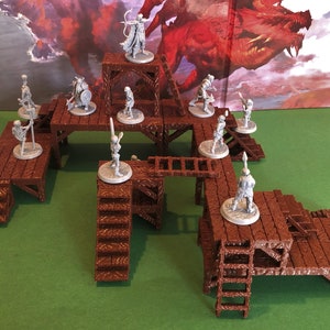 Plataformas modulares | Andaimes, posto de observação, píer | RPG de mesa de 28 mm (DnD)