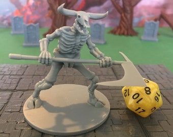 Skeleton Minotaur | 28 mm (D&D) | Classic Undead Monster Minis | Tabletop RPG