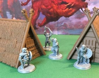 Viking Huts |  28mm (D&D) | Nordic Style Houses | Tabletop RPG